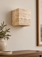 Travertine Block Wall Sconce, B form, unlit – image 2