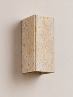 Travertine Block Wall Sconce, A form, unlit – image 3
