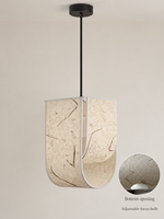 Textured Rice Paper Pendant Light W30173, shown unlit – image 3