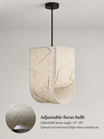Textured Rice Paper Pendant Light W30173, shown unlit – image 6