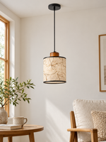 Botanical Rice Paper Drum Pendant — product view