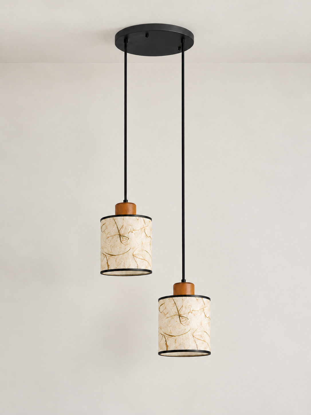 Botanical Rice Paper Drum Pendant — product view