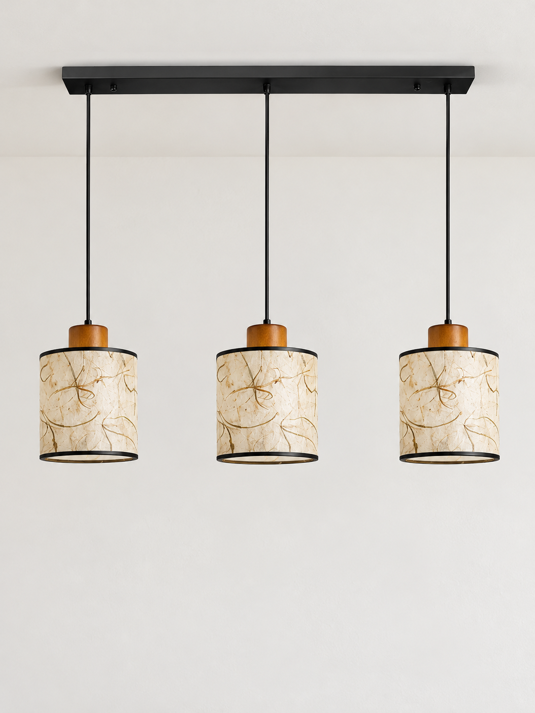 Botanical Rice Paper Drum Pendant — product view
