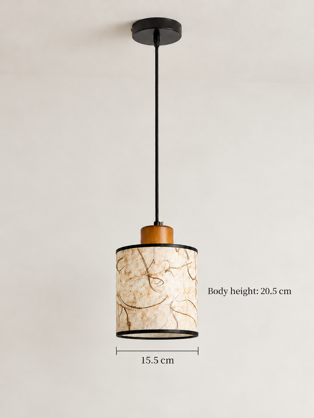 Botanical Rice Paper Drum Pendant — product view