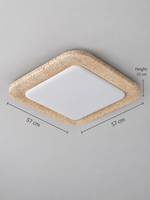 Rounded Square Travertine LED Ceiling Light — product view