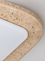 Rounded Square Travertine LED Ceiling Light — product view
