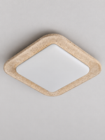 Rounded Square Travertine LED Ceiling Light — product view
