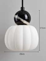 Marble and Sculpted Shade Pendant Light — Black pumpkin dimensions