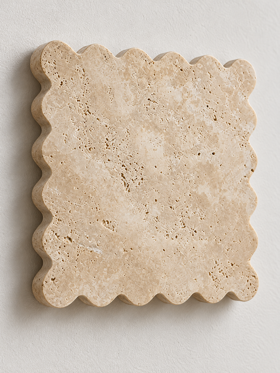 Scalloped Travertine Square Wall Light — product view