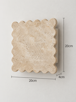 Scalloped Travertine Square Wall Light — product view