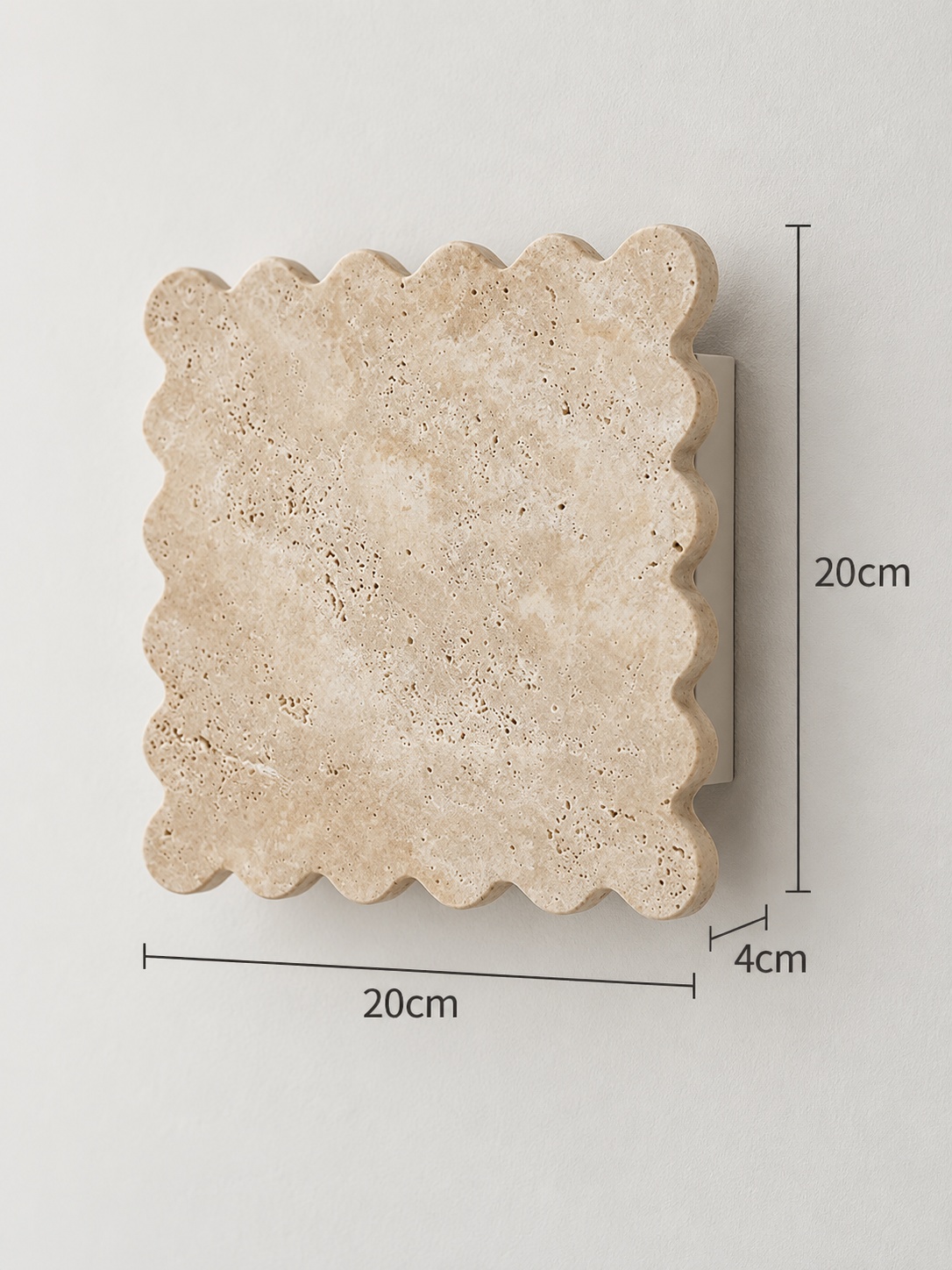Scalloped Travertine Square Wall Light — product view