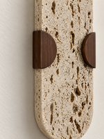 Perforated Travertine and Wood Wall Light — product view