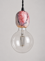 Purple-Veined Stone Exposed-Bulb Pendant — product view