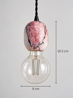 Purple-Veined Stone Exposed-Bulb Pendant — product view