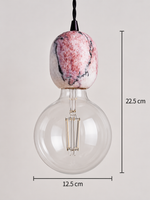 Purple-Veined Stone Exposed-Bulb Pendant — product view
