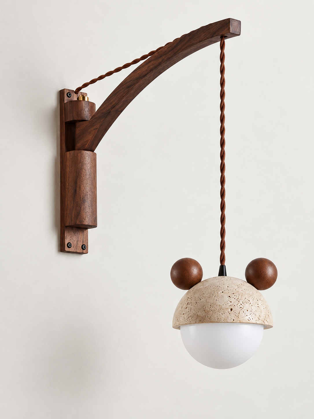 Rechargeable Travertine Globe Wall Light — 03_swing