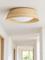 Bamboo Ceiling Light with Two Diffuser Styles — product view