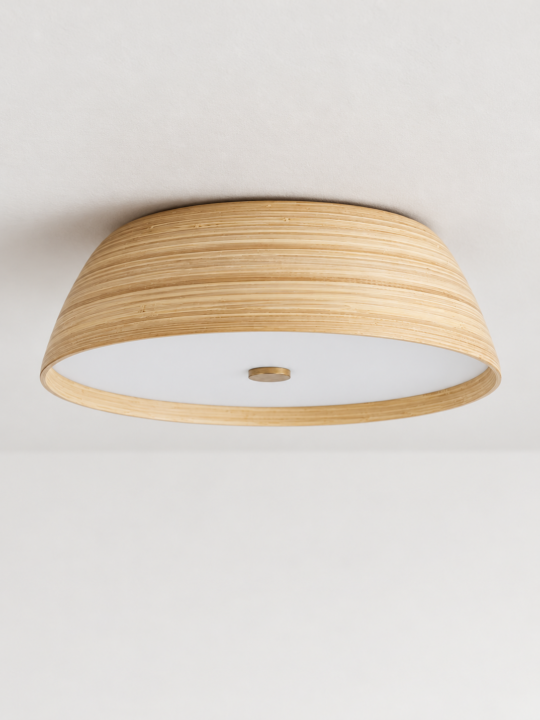 Bamboo Ceiling Light with Two Diffuser Styles — product view