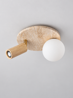 Travertine Globe and Wood Spotlight Ceiling Light — 02_light_studio