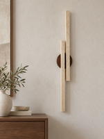 Travertine and Wood Linear Wall Light — product view