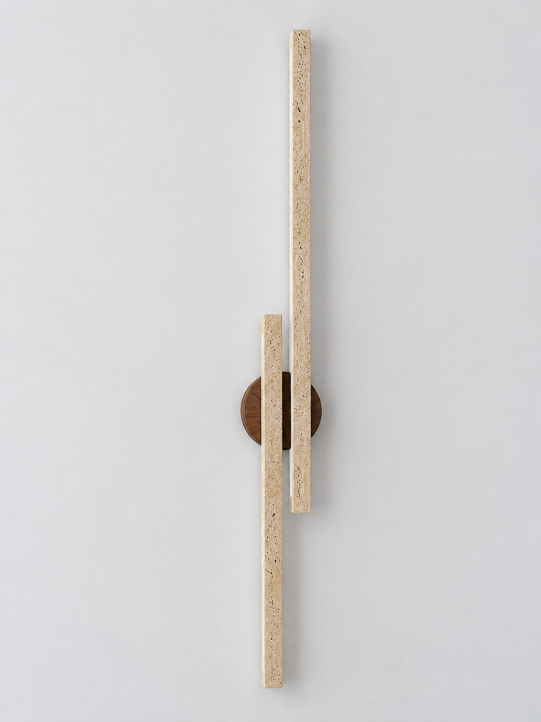 Travertine and Wood Linear Wall Light — product view
