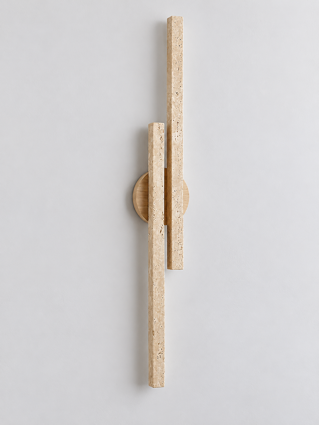 Travertine and Wood Linear Wall Light — product view