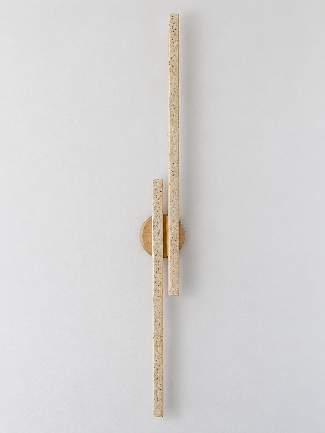 Travertine and Wood Linear Wall Light — product view