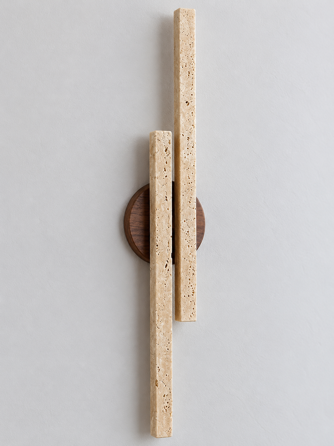 Travertine and Wood Linear Wall Light — product view