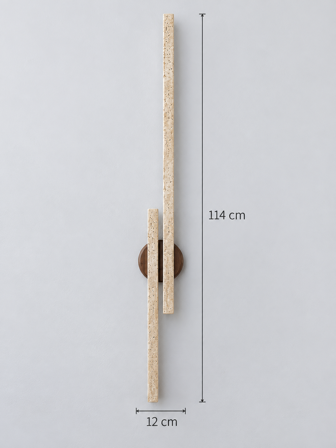 Travertine and Wood Linear Wall Light — product view