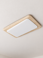 Rectangular Travertine Flush-Mount Ceiling Light — product view
