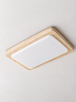 Rectangular Travertine Flush-Mount Ceiling Light — product view