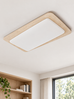 Rectangular Travertine Flush-Mount Ceiling Light — product view