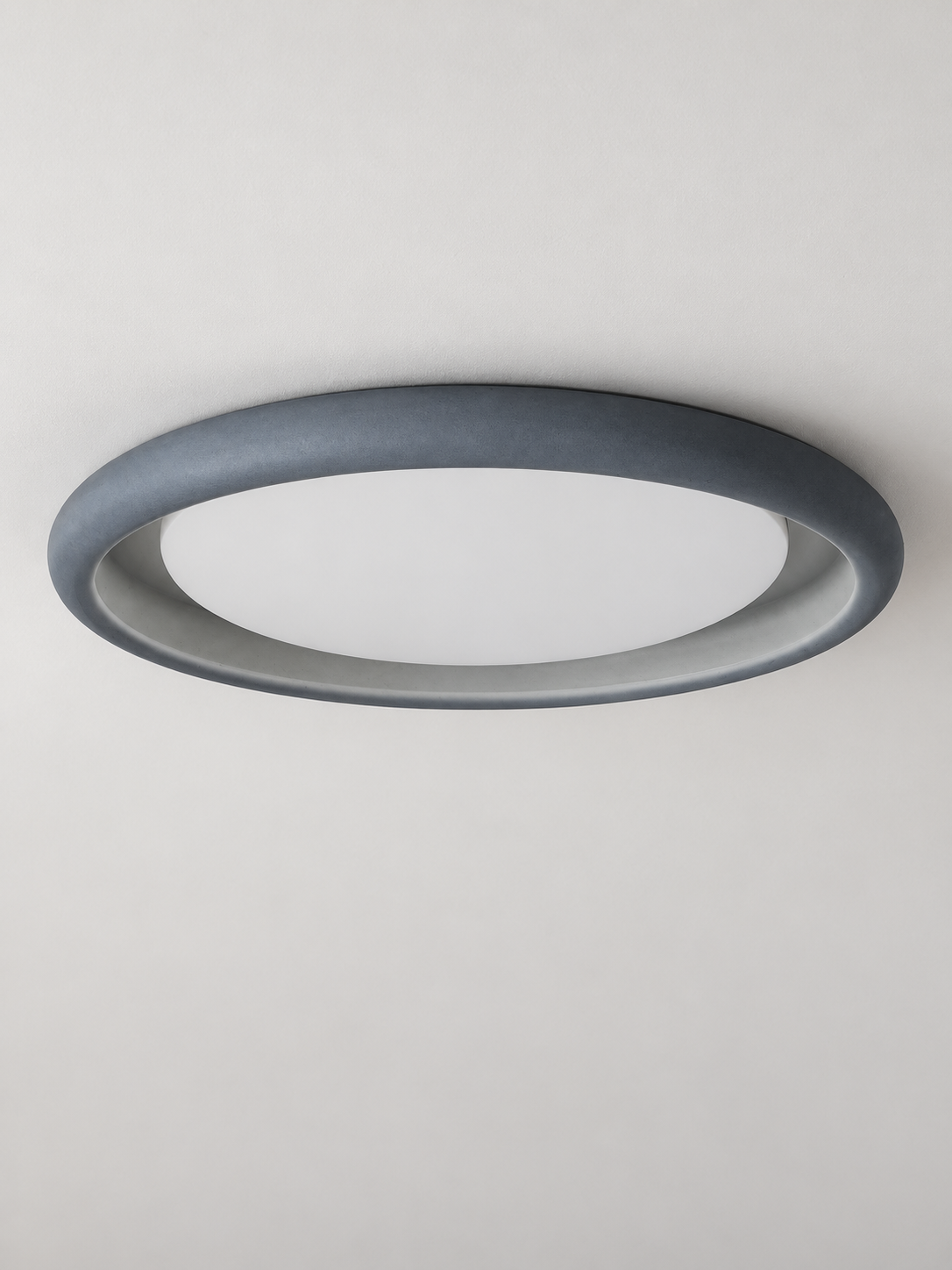 Microcement Round Flush-Mount Ceiling Light — product view