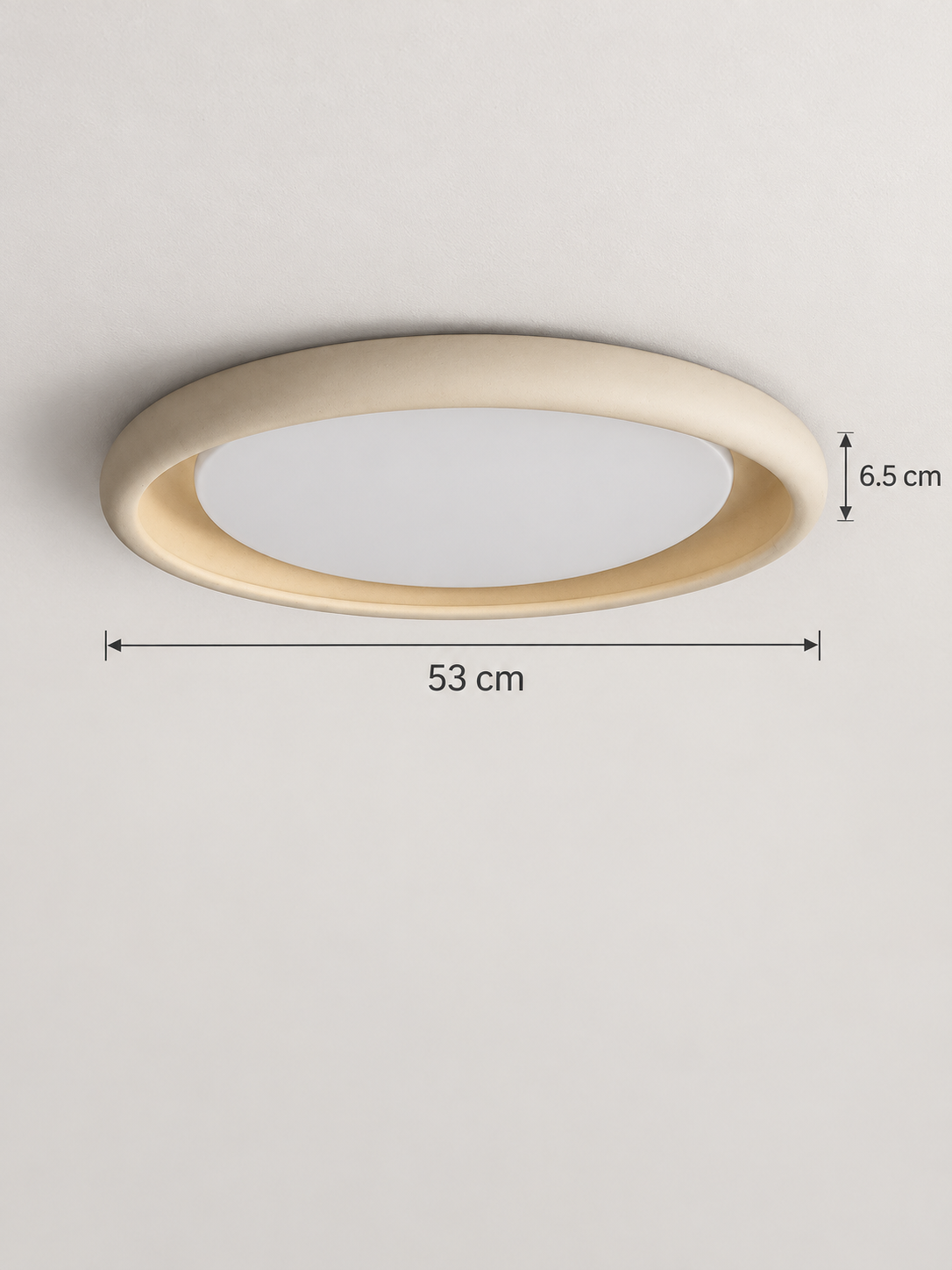 Microcement Round Flush-Mount Ceiling Light — product view