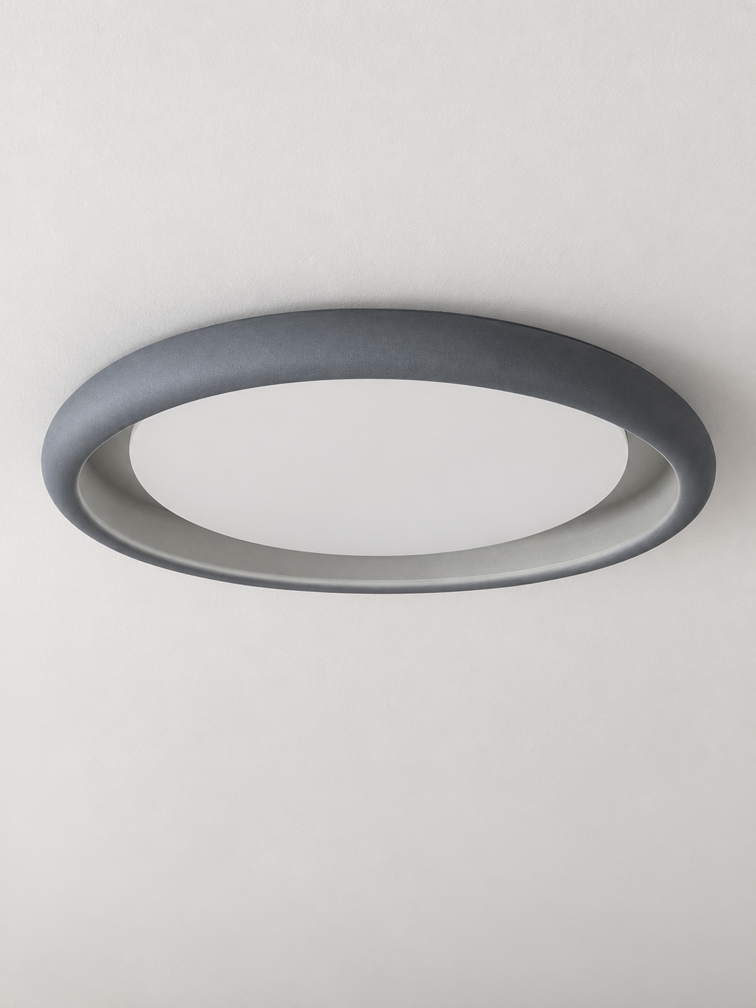 Microcement Round Flush-Mount Ceiling Light — product view
