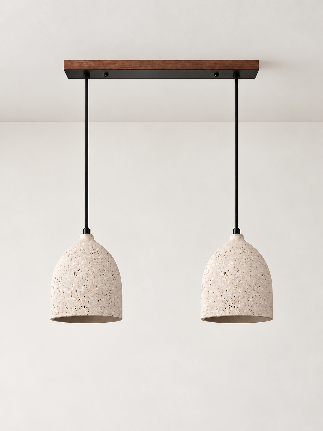 Rice-White Travertine Dome Pendant — product view