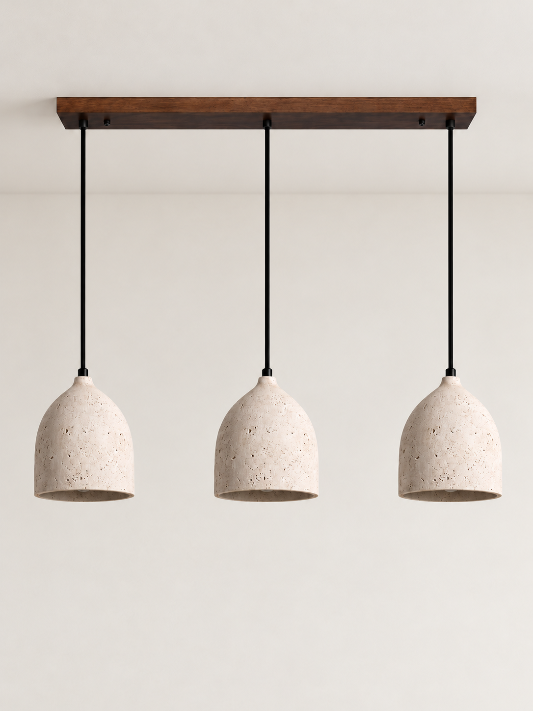 Rice-White Travertine Dome Pendant — product view