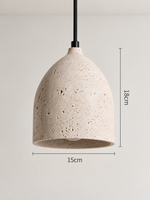 Rice-White Travertine Dome Pendant — product view