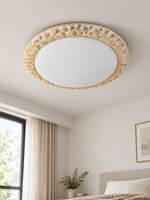 Carved Travertine Round Ceiling Light — product view