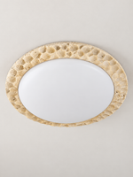 Carved Travertine Round Ceiling Light — product view