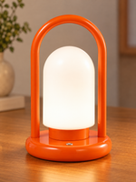 Arch Handle Rechargeable Glass Table Lamp – Orange – Single – Gift Box