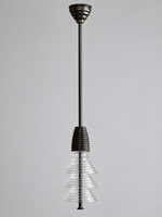 Dark Bronze pendant with 3 clear acrylic tiers, shown switched off