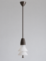 Dark Bronze pendant with 2 frosted white acrylic tiers, shown switched off