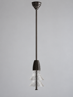 Dark Bronze pendant with 2 clear acrylic tiers, shown switched off