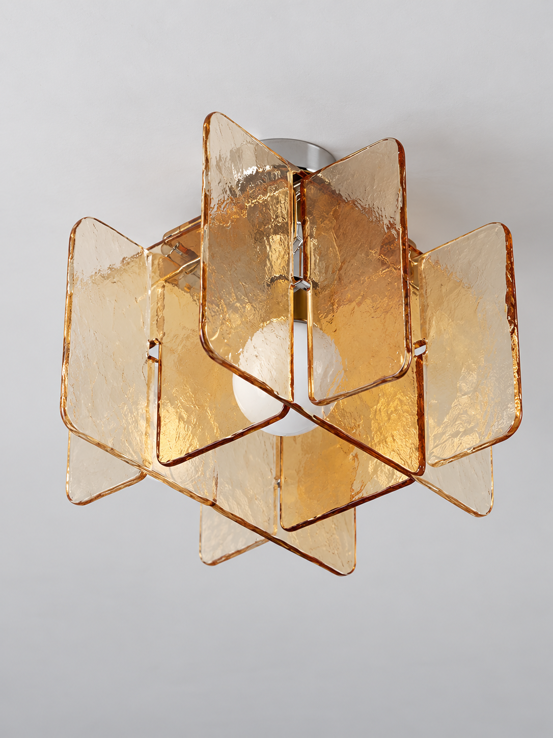 Intersecting Textured Glass Ceiling and Wall Light — product view