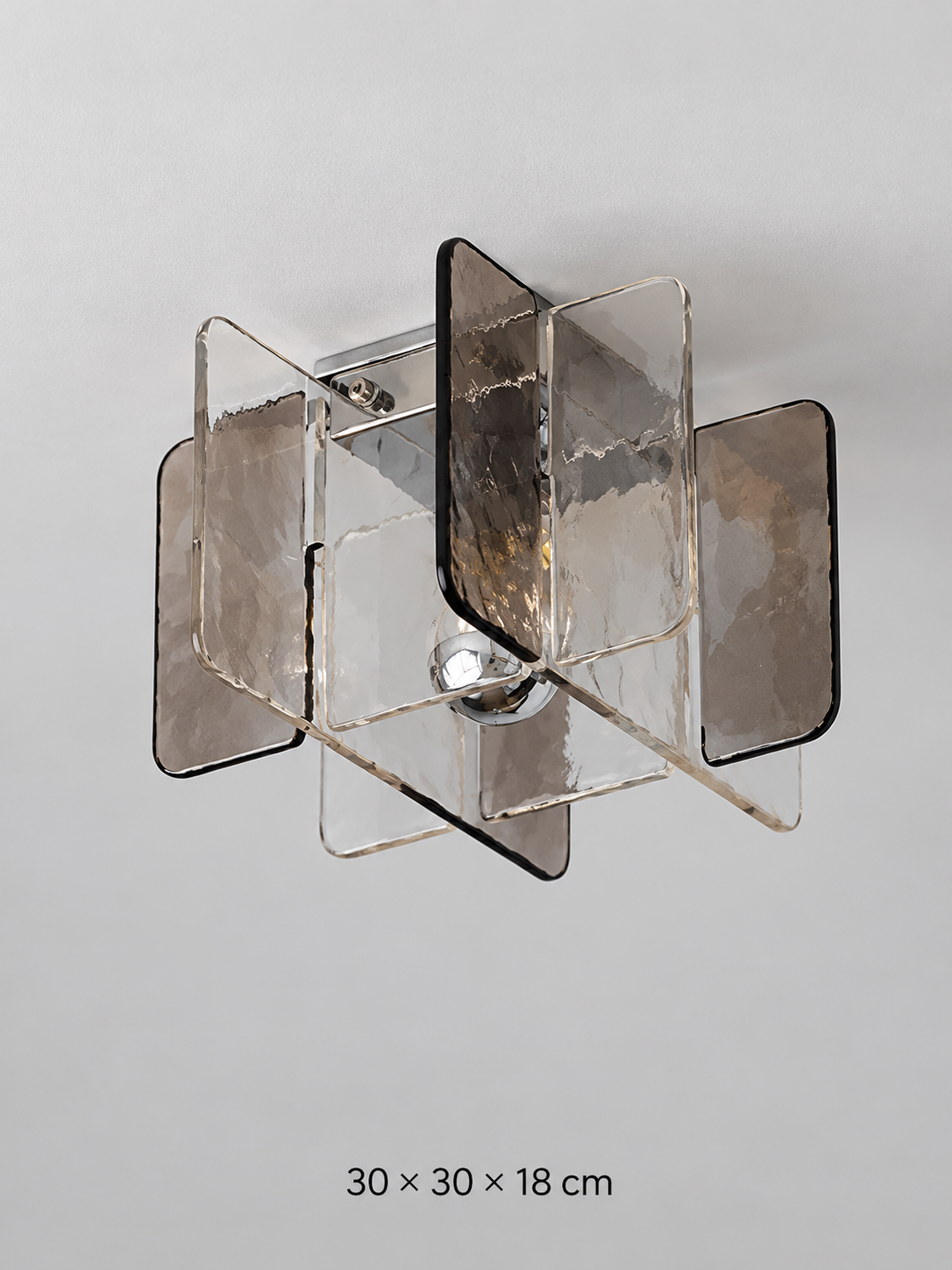 Intersecting Textured Glass Ceiling and Wall Light — product view