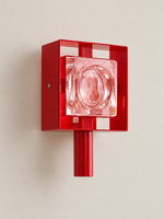 Red Frame Colored Glass Wall Sconce – Red Frame – Pink Glass