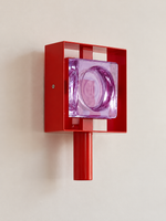 Red Frame Colored Glass Wall Sconce – Red Frame – Purple Glass