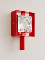 Red Frame Colored Glass Wall Sconce – Red Frame – Clear Glass