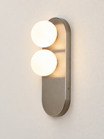 Twin Opal Globe Capsule Wall Sconce – Nickel / White Glass